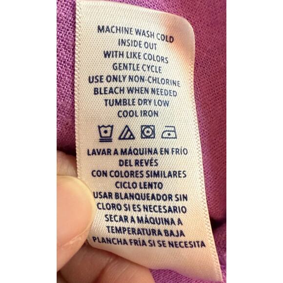 Splendid Purple Lilac Linen Blend V Neck Cap Sleeve Boho Casual Oversized Top M - Picture 5 of 8